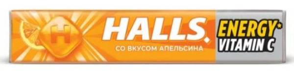 Леденцы Halls Апельсин Витамин C 25г фотография