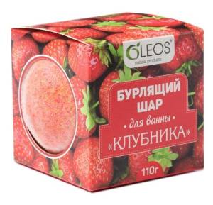 Бурлящий шар Клубника Oleos 110г